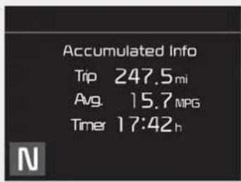 KIA Stinger (2021) - Accumulated driving information mode - 1