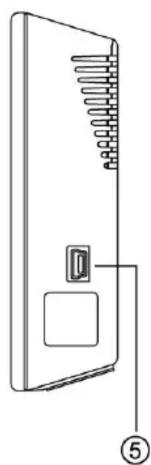 Diagram of a door panel with a handle and label (⑤), no text or symbols present