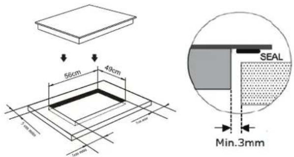 56cm 49cm 10mm 10mm 10mm 10mm SEAL Min.3mm