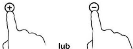 + lub -