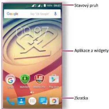Stavový pruh Aplikace a widgety Zkratka