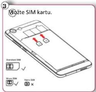3 Wozte SIM kartu. Standard SIM Micro SIM Nano SIM