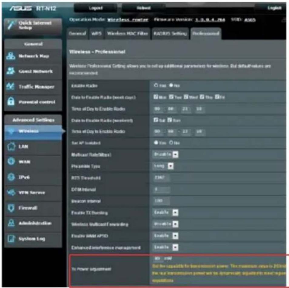 ASUS RT-N12K - Pokyny pro nastavení TX Power: - 1