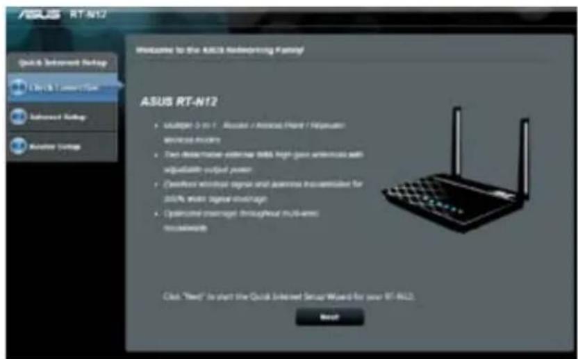 ASUS RT-N12K - Pokyny pro použití funkce QIS s automatickým rozpoznáním: - 1