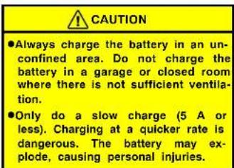 TOYOTA Camry (1999) - Battery recharging precautions - 1