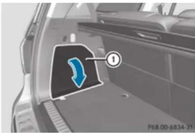 Mercedes-Benz GL (2012) - Opening and closing the service flap - 1