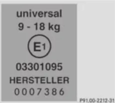 Mercedes-Benz GL (2012) - Suitable positioning of the child restraint systems - 1