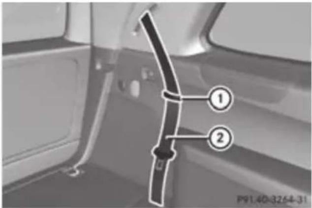 Mercedes-Benz GL (2012) - Folding the rear bench seat forwards - 3