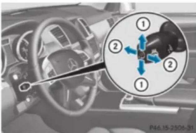 Mercedes-Benz GL (2012) - Adjusting the steering wheel electrically - 1