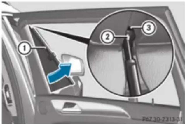 Mercedes-Benz GL (2012) - Sunblinds on the rear side windows - 2