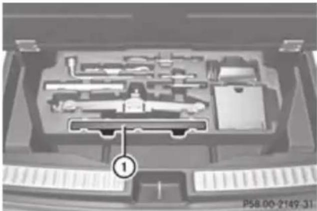 Mercedes-Benz GL (2012) - Removing the warning triangle - 1