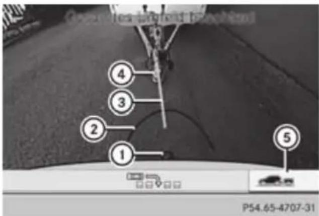 Mercedes-Benz GL (2012) - Reverse perpendicular parking with the steering wheel at an angle - 6