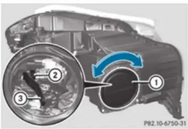 Mercedes-Benz GL (2012) - Main-beam headlamps (halogen head-lamps) - 1