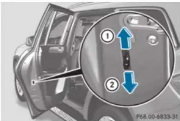 Mercedes-Benz GL (2012) - Child-proof locks for the rear doors - 1