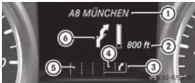 Mercedes-Benz GL (2012) - Change of direction announced with a lane recommendation - 1