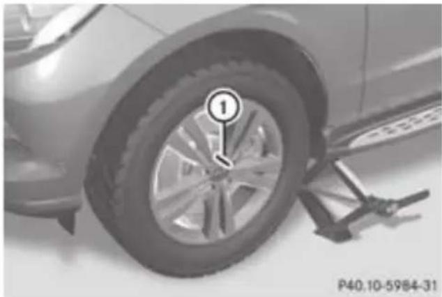 Mercedes-Benz GL (2012) - Removing a w h e e l - 1
