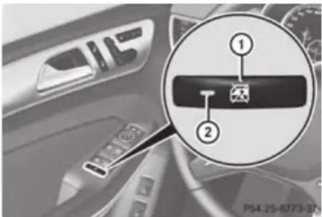 Mercedes-Benz GL (2012) - Override feature for the rear side windows - 1