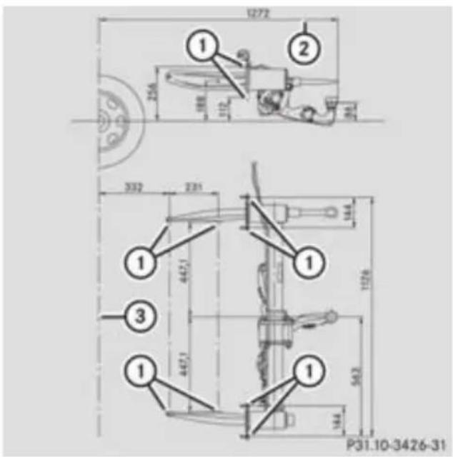 Mercedes-Benz GL (2012) - Mounting dimensions - 1