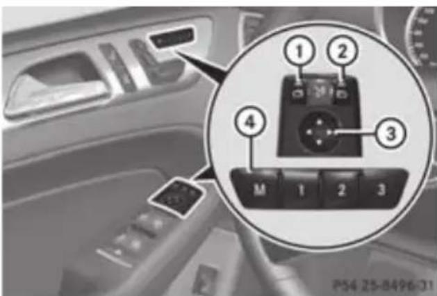 Mercedes-Benz GL (2012) - Calling up a stored parking position setting - 1