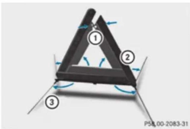 Mercedes-Benz GL (2012) - Setting up the warning triangle - 1