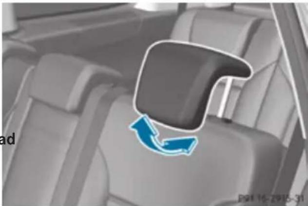 Mercedes-Benz GL (2012) - Adjusting the rear seat head restraint angle - 1