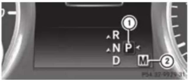 Mercedes-Benz GL (2012) - Transmission position and drive program display - 1