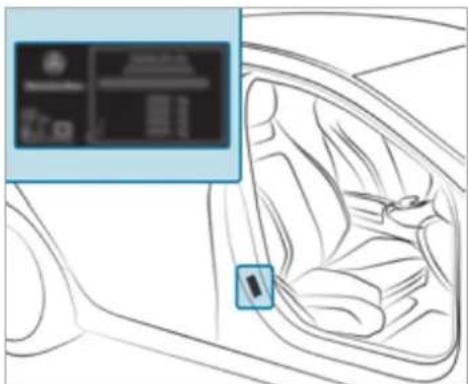 Mercedes-Benz AMG GT (2020) - Vehicle identification plate, VIN and engine number - 1