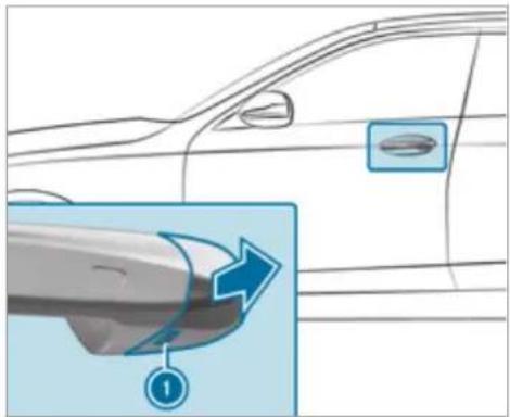 Mercedes-Benz AMG GT (2020) - Locking/unlocking the driver's door with the emergency key - 1