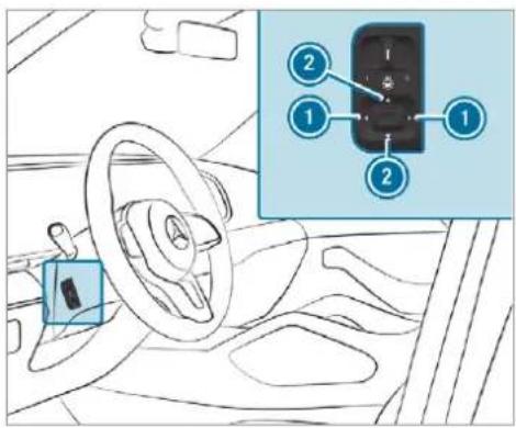 Mercedes-Benz GLS (2019) - Adjusting the steering wheel electrically - 1