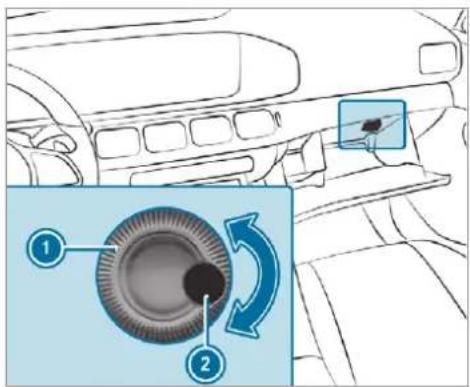 Mercedes-Benz GLS (2019) - Opening or closing the air vent in the glove box - 1