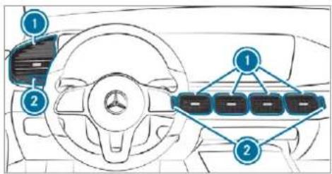 Mercedes-Benz GLS (2019) - Adjusting the front air vents - 2