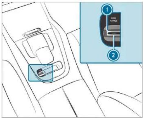 Mercedes-Benz GLS (2019) - Shifting the transfer case - 1