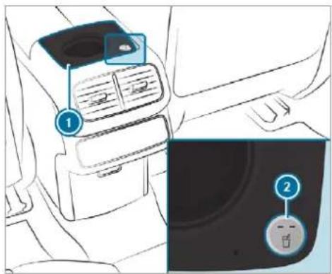 Mercedes-Benz GLS (2019) - NOTE Damage to objects in the temperature-controlled cupholder - 3