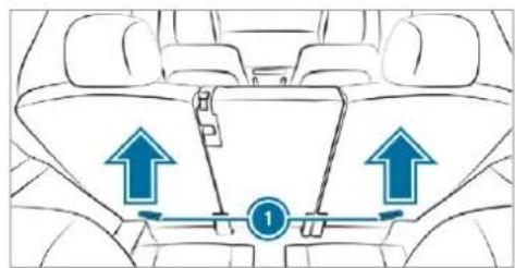 Mercedes-Benz GLS (2019) - Folding the rear seats forwards mechanically (emergency release) - 2