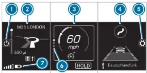 Mercedes-Benz GLS (2019) - Setting the head-up display using the on-board computer - 1