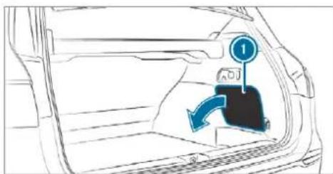 Mercedes-Benz GLS (2019) - Opening and closing the fuse box in the load compartment - 1