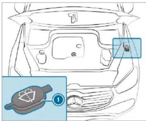 Mercedes-Benz GLS (2019) - Topping up the windscreen washer system - 1
