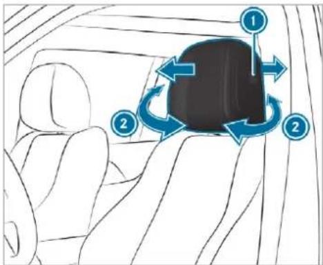 Mercedes-Benz GLS (2019) - Adjusting the front seat head restraints mechanically - 3