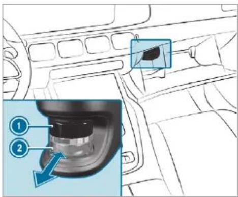 Mercedes-Benz GLS (2019) - Inserting or removing the flacon of the fragrance system - 5