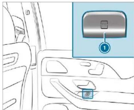 Mercedes-Benz GLS (2019) - Operating the roller sunblind for the panoramic roof from the rear passenger compartment - 1