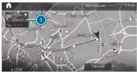 Mercedes-Benz GLS (2019) - Using quick-access for a destination information, alternative route and POIs Requirements: - 1