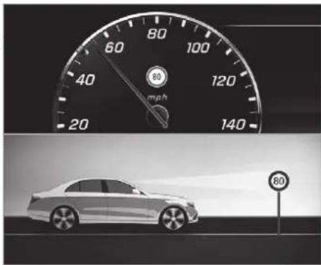 Mercedes-Benz GLS (2019) - Function of Active Speed Limit Assist - 1