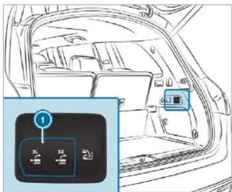 Mercedes-Benz GLS (2019) - Folding the seat backrest on the third row of seats forwards - 4