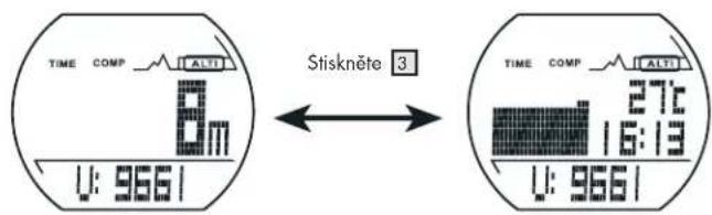 TIME COMP ALTI Stiskněte 3 U: 9661 TIME COMP ALTI 27c 16:13 U: 9661