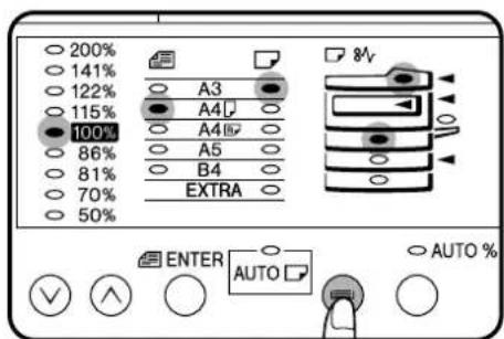 200% 141% 122% 115% 100% 86% 81% 70% 50% A3 A4 A4 A5 B4 EXTRA 8V ENTER AUTO AUTO %