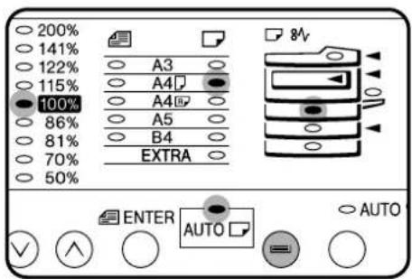 200% 141% 122% 115% 100% 86% 81% 70% 50% A3 A4 A4 A5 B4 EXTRA 8V ENTER AUTO AUTO