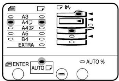 A3 A4 A4 A5 B4 EXTRA ENTER AUTO %