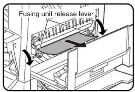 Fusing unit release lever