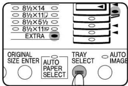 8½×14 8½×11 8½×5½ 8½×11⑤ EXTRA ORIGINAL SIZE ENTER AUTO PAPER SELECT TRAY SELECT AUTO IMAGE