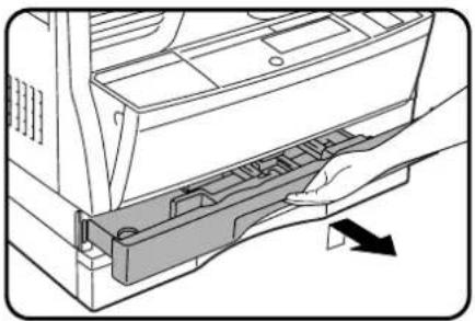 SHARP AR-207 - Changing the copy paper size in the tray - 1